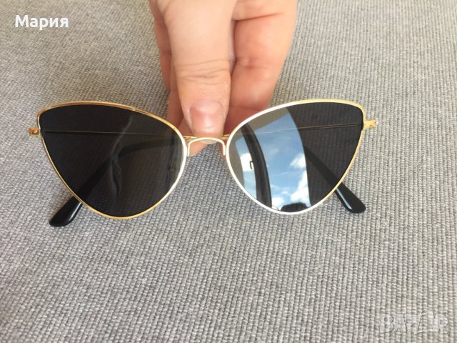 Нови Дамски Слънчеви Очила Модерни Златни Черни Огледални Котешка Форма, снимка 2 - Слънчеви и диоптрични очила - 44446608