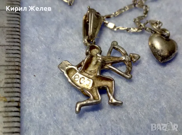 ЗОДИЯ СТРЕЛЕЦ СРЕБЪРЕН МЕДАЛЬОН СРЕБРО 800 с ФИНА СРЕБЪРНА ВЕРИЖКА СРЕБРО 925 АРТ КОЛИЕ 44400, снимка 3 - Колиета, медальони, синджири - 50354727