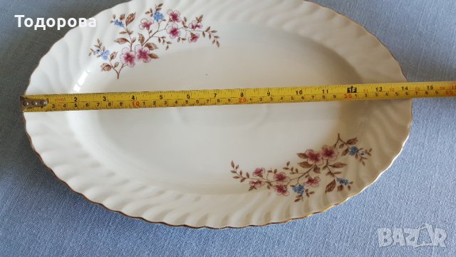 Голямо порцеланово елипсовидно плато- Китка- Нови пазар, снимка 4 - Чинии - 34030235