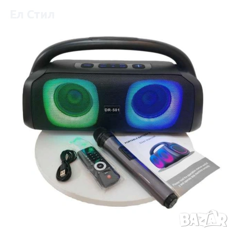 Парти тонколона 2 × 5.25" – 40 W RMS, Bluetooth, RGB LED светлини, батерия 3600 mAh, снимка 6 - Тонколони - 53572718