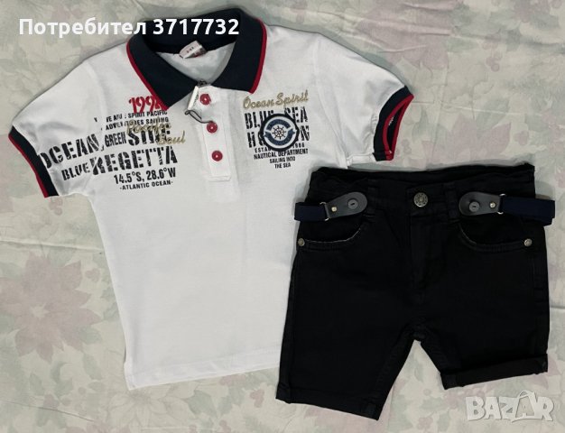 Комплект от панталонки и блузка с якичка, снимка 2 - Детски комплекти - 41291517