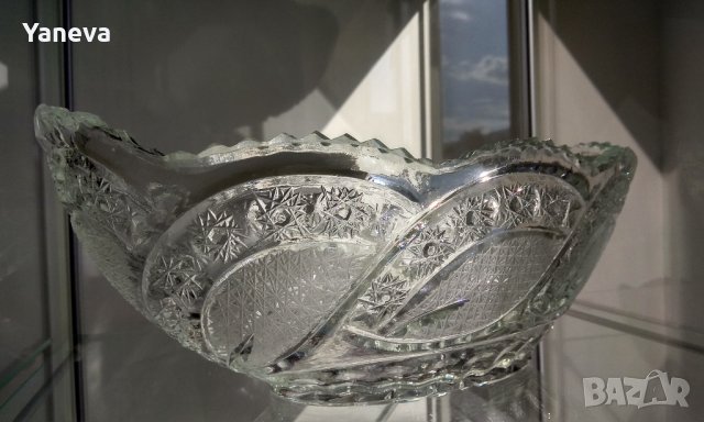 Кристална , тежка , масивна фруктиера . , снимка 5 - Прибори за хранене, готвене и сервиране - 41796967