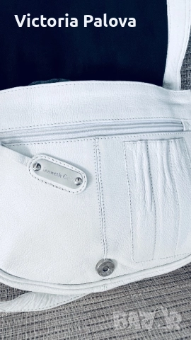 Бяла кожена чанта CENNETH COLE USA, снимка 8 - Чанти - 51480903