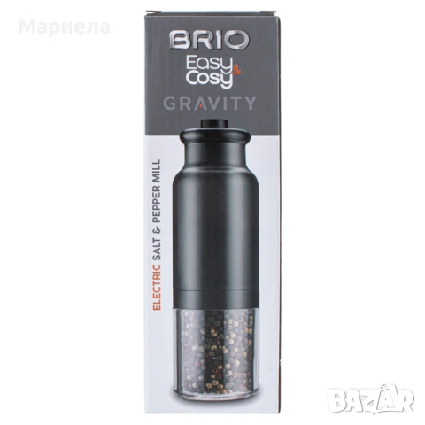 Гравитационна електрическа мелница Brio Easy Cosy, черна, керамичен механизъм, Ф6х18.5см, снимка 6 - Други стоки за дома - 53732744