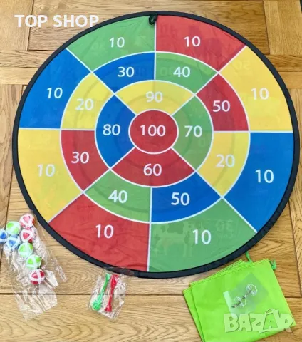 Дартс дъска за деца - 74 см двустранна велкро дъска за дартс, снимка 8 - Игри и пъзели - 49511638