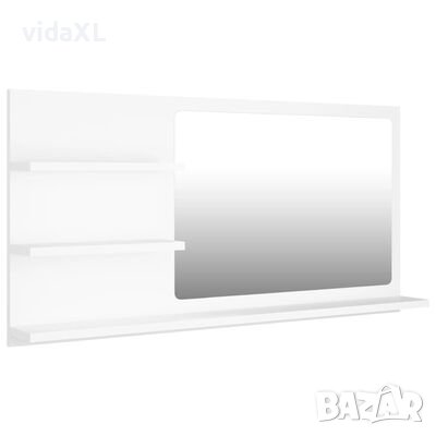 vidaXL Огледало за баня, бял, 90x10,5x45 см, ПДЧ(SKU:805015, снимка 1