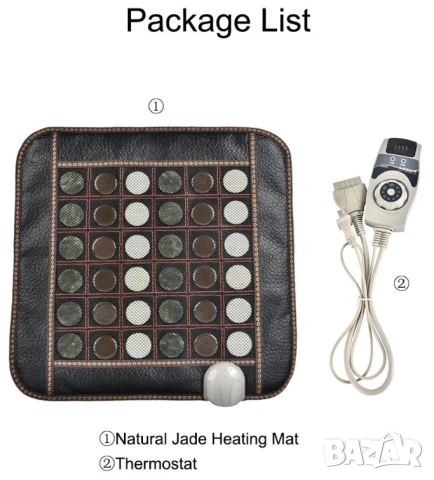 3D Турмалинов Масажор Нефритена Масажна Нагревателна Подложка Инфрачервена Терапия за Кръста и Гърба, снимка 6 - Масажори - 51104998