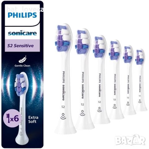 Резерва Philips Sonicare Sensitive HX6056/87, 6 глави за четка, Standard, Click-on, Синхронизация в 