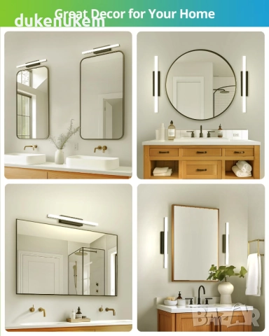 LED лампа за баня 40 см, 9W, 4000K неутрална светлина, снимка 6 - Лед осветление - 52638302