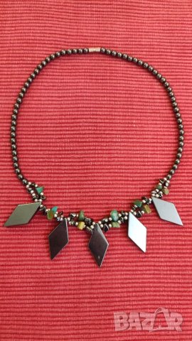 Колие, огърлица, гердан от магнитен хематит. 