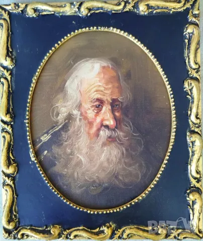 ПРОДАВАМ РЯДКА СТАРА МАСЛЕНА КАРТИНА НА КИТАЙСКИ ХУДОЖНИК - K.K.WONG/СТАР МЪЖ С БРАДА