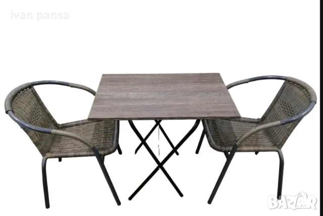 Сгъваема маса за градина/балкон ПДЧ и Масив дърво - Айви мебел, снимка 4 - Маси - 47021192