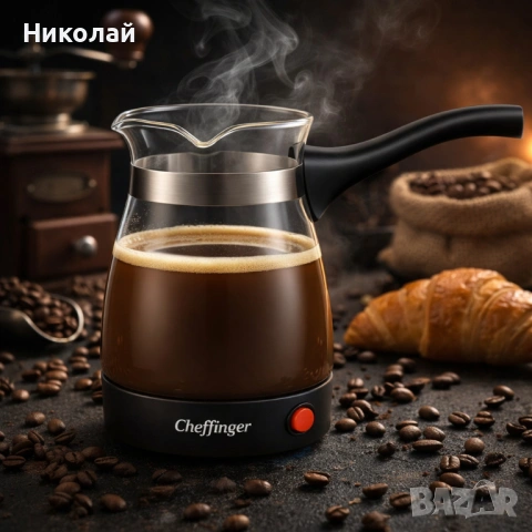 Кафеварка Cheffinger 0,5 л – стъклен съд, 650 W, бутон ON/OFF