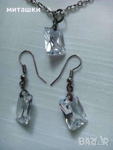 Комплект обеци и ланец с висулка, снимка 2 - Обеци - 35929153