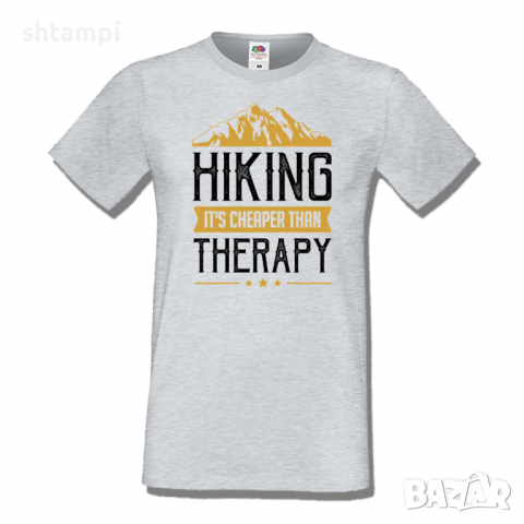 Мъжка тениска Hiking It's Cheaper Than Therapy,Къмпинг,Планина,Изненада,Подарък,Поход,Връх,Хижа,, снимка 5 - Тениски - 36351931