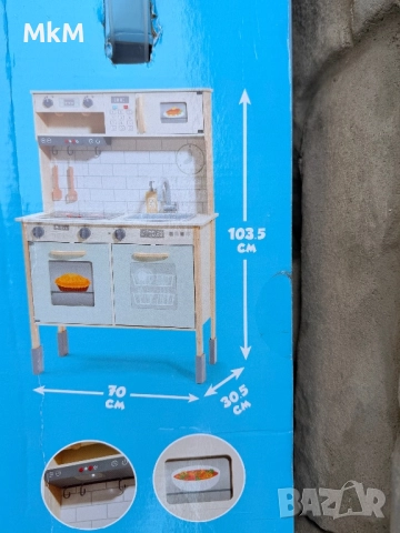Дървена детска кухня със светлина и звук, снимка 2 - Образователни игри - 52889891