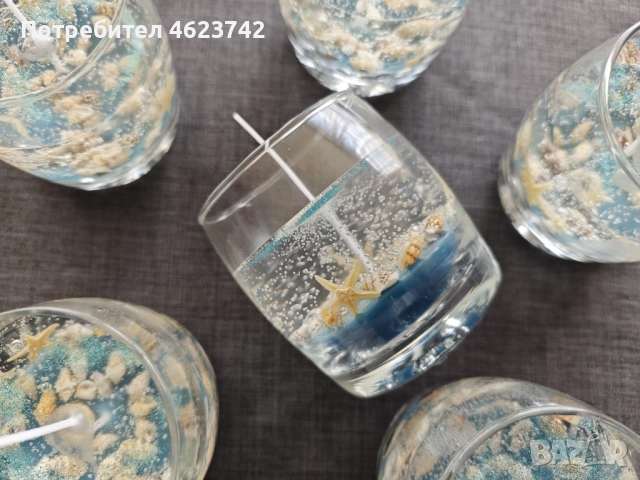 свещ море с гел восък, снимка 2 - Декорация за дома - 52122480
