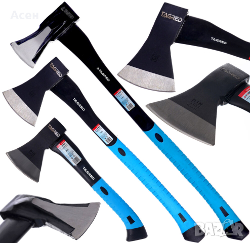 ПРОМОЦИЯ 84лв. с ДДСКомплект 3 брадви с дръжки от фибростъкло, брадвичка, универсална, цепна, снимка 1