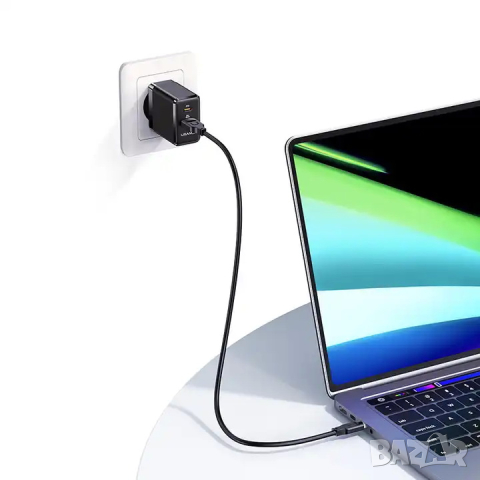 Бързо зарядно USAMS T58 GaN 45W Бяло, снимка 9 - Оригинални зарядни - 44513996