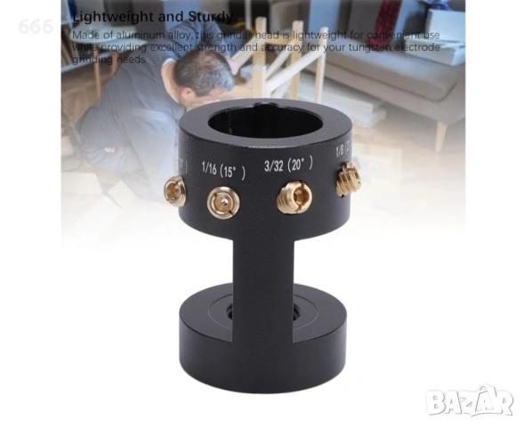Уред за заточване на волфрамови електроди за TIG заваряване с 4 месингови водещи, снимка 2 - Други инструменти - 53238889