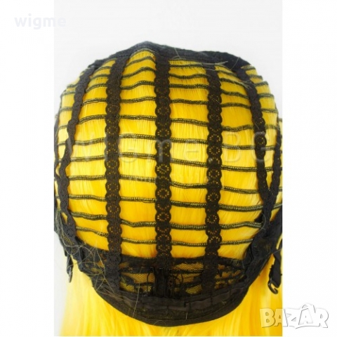 Къса права жълта лейс фронт перука Съни, снимка 3 - Аксесоари за коса - 36057319