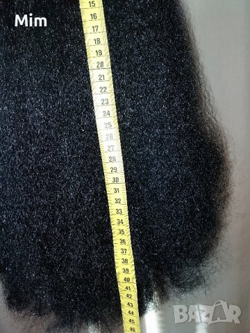 Черна къдрава перука за парти 45 см , снимка 7 - Аксесоари за коса - 42635924