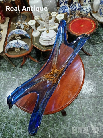 Превъзходна голяма антикварна италианска кристална купа фруктиера жардиера Мурано , снимка 6 - Декорация за дома - 53465720