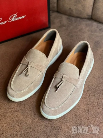 мокасини от естествен велур loro piana 