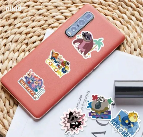 50 бр Зоотопия Зоотрополис Zootropolis самозалепващи лепенки стикери за украса декор картонена торта, снимка 6 - Други - 49301709