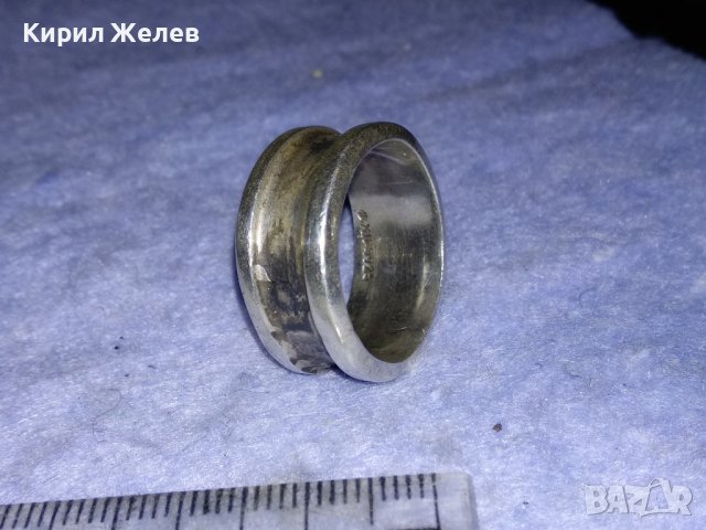 СТАР МЕКСИКАНСКИ МАСИВЕН СРЕБЪРЕН ПРЪСТЕН Тип ХАЛКА СРЕБРО MEXICO925 МАЙСТОРСКА АРТ ИЗРАБОТКА 60681, снимка 5 - Пръстени - 40556621