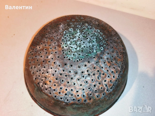 Старо бакърено сито 13, снимка 7 - Антикварни и старинни предмети - 52524577