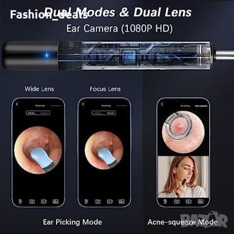 Нов Комплект за отстраняване на ушна с камера черни точки отоскоп, снимка 3 - Други - 42020235