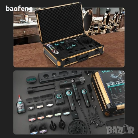 Нов 32 части VGR Stepless 4 в 1 за барбер / фризьори Професионален комплект машинки за подстригване , снимка 15 - Фризьорски принадлежности - 53525164