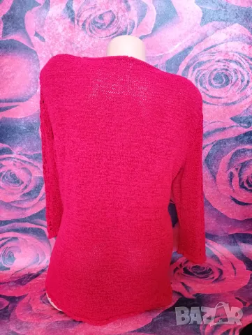 Наситено червена блуза от Полиестер М/Л, снимка 2 - Блузи с дълъг ръкав и пуловери - 49411107