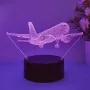 Холограмна 3D LED лампа Пътнически Самолет,RGB Седемцветен Интелигентен Контрол,USB, снимка 5