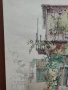 Стар  акварел с паспарту ,смесена техника на Вл.Мански само акварела е с размери 38/45 см., снимка 5