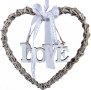 Декоративно дървено плетено висящо сърце, 29x29x2 см, снимка 1 - Романтични подаръци - 39440565