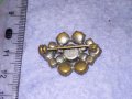 СТАРА БЕЛ ЕПОК СТИЛ ПОСРЕБРЕНА БРОНЗОВА РЕТРО БРОШКА с ИСКРЯЩИ БОХЕМСКИ КРИСТАЛИ 31849, снимка 8
