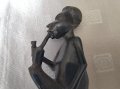 Невероятен винтидж ръчно резбован мъж, хора от Маконде, Танзания - абанос/черно дърво, снимка 5