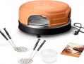 Фурна за пица Emerio, Pizzarette the Original, ръчно изработено покритие от теракотена глина, снимка 2