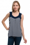 Нова дамска елегантна моряшка блуза без ръкави на тънко райе, снимка 6
