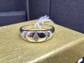 Пръстен бяло злато 750, диаманти. Размер 17мм., снимка 7