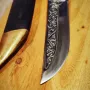 Ловен масивен нож, с дръжка от биволски рог Нов!, снимка 2