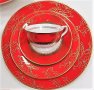 Костен порцелан - червен комплекти за чай и кафе за съдомиялна , снимка 5