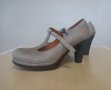 Art - кожени сиви обувки с масивен висок ток, снимка 2