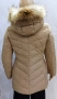 Големи размери яке с естествен пух - бежово, снимка 3