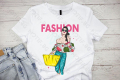 Дамска тениска Motif с цветна щампа  Fashion Girl / Мода / жена , снимка 1 - Тениски - 44812200