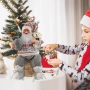 Голям Дядо Коледа 40см с плюшено Мече и торба, снимка 3