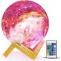 3D Galaxy Moon Lamp акумулаторна ЛЕД лампа с дистанционно, снимка 3