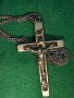 МНОГО СТАР ЙЕРУСАЛИМСКИ КРЪСТ НАГРЪДНО РАЗПЯТИЕ ПОСРЕБРЕНО РЯДКО със СТОМАНЕНА ВЕРИЖКА 21128 , снимка 4